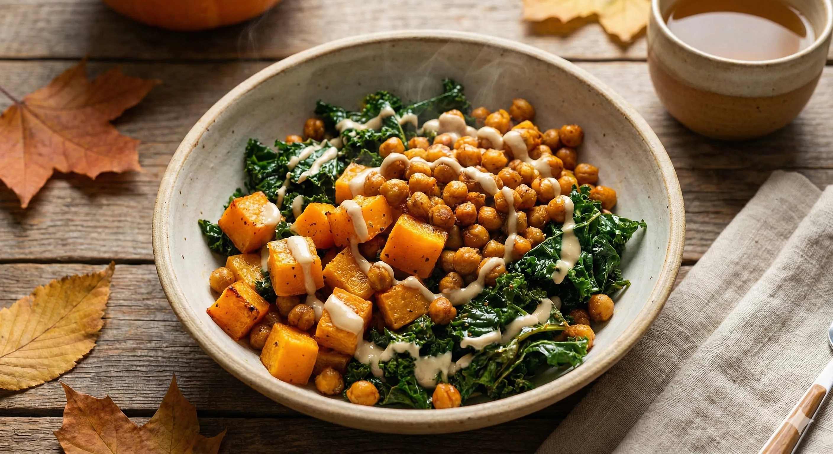 Bowl d'automne aux légumes rôtis